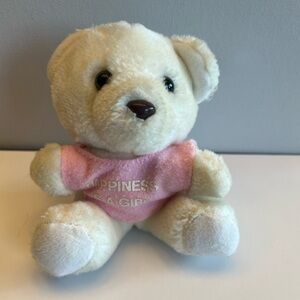 Cream Teddy Bear with Pink Shirt